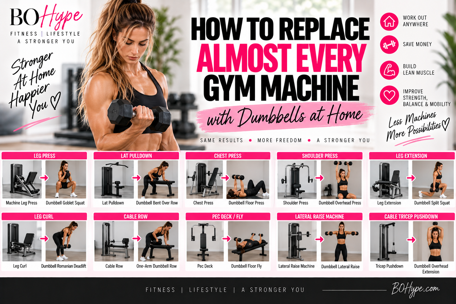 How to Replace Almost Every Gym Machine with Dumbbells at Home