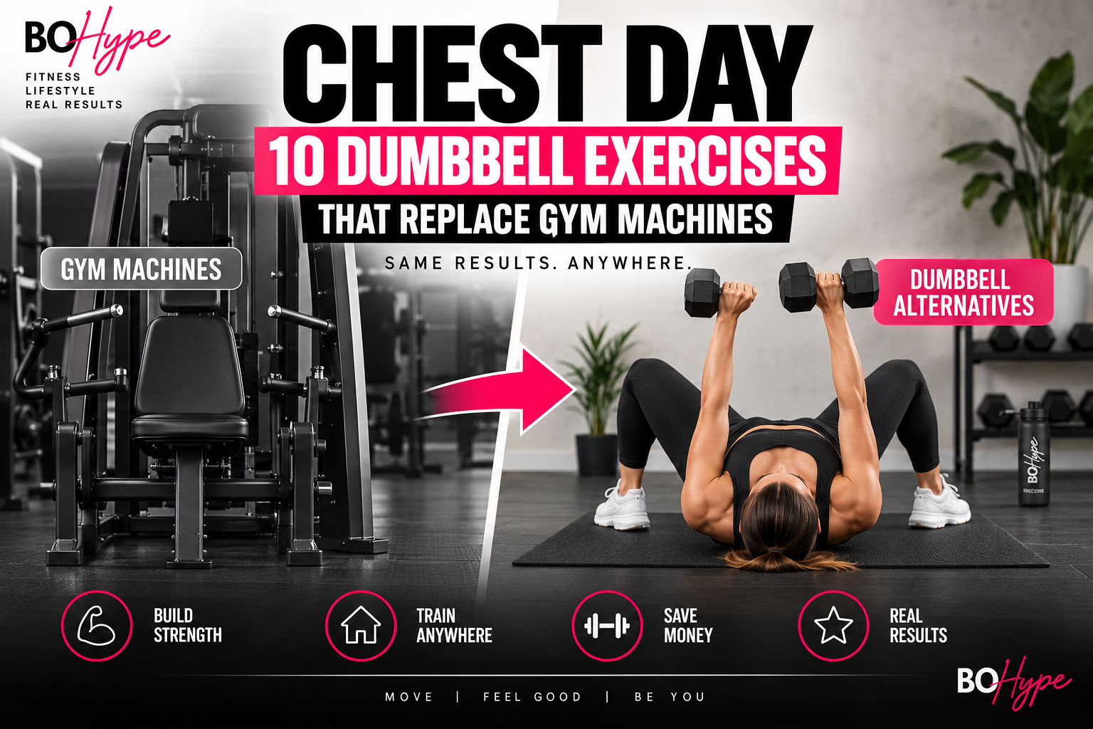 Chest Day: 10 Dumbbell Exercises That Replace Gym Machines