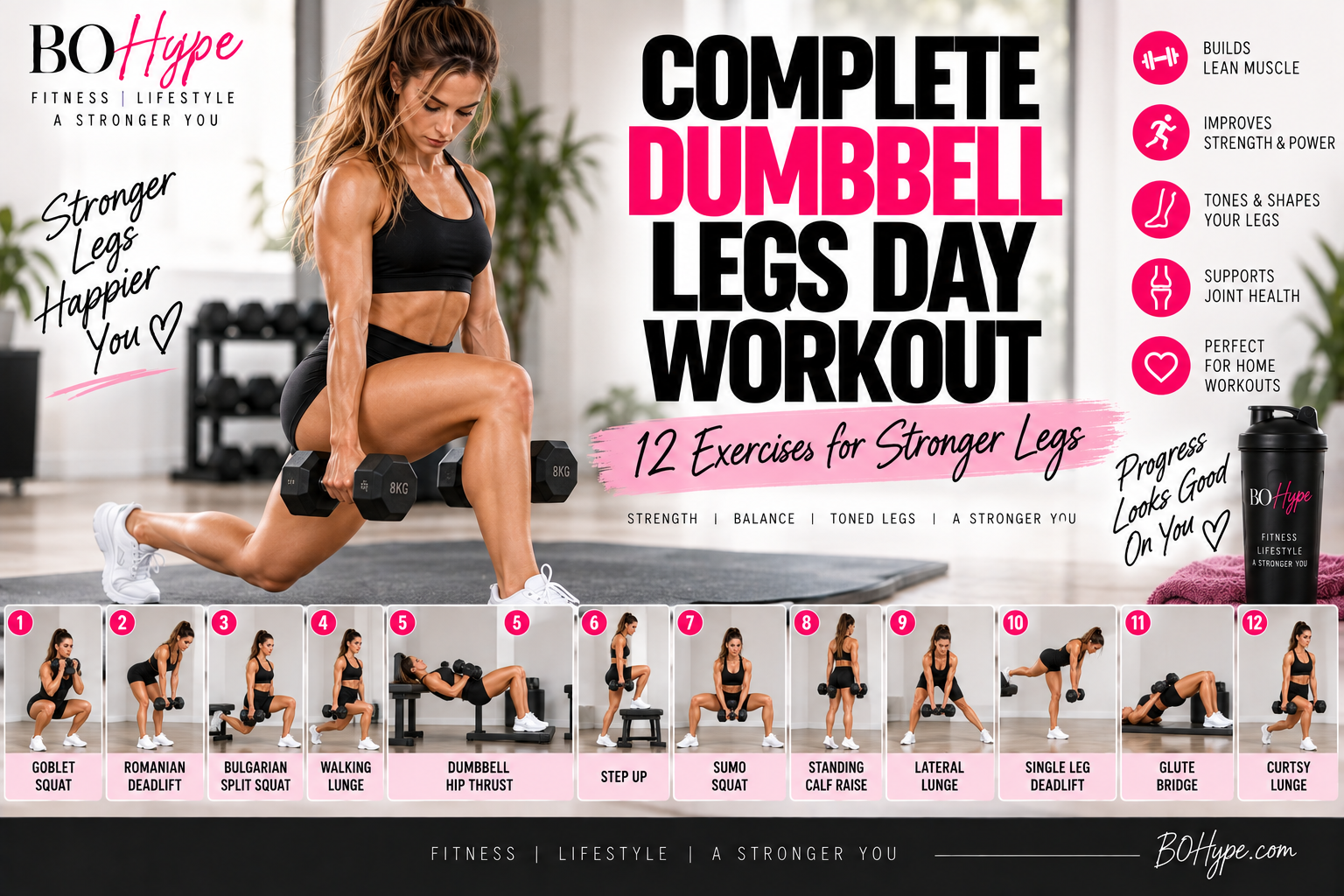 Complete Dumbbell Legs Day Workout: 12 Exercises for Stronger Legs